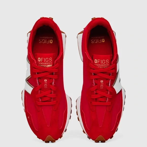 FIGS + New Balance POP Red and White Athletic Shoes - Picture 2 of 7